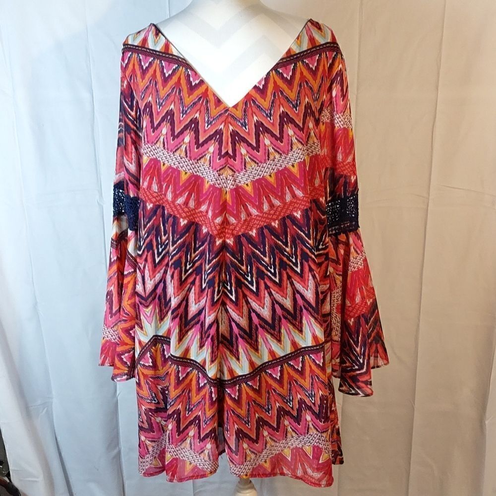 Rock 47 Aztec Statement Sleeves Mini Dress - Picture 5 of 9